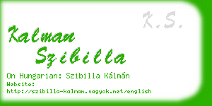 kalman szibilla business card